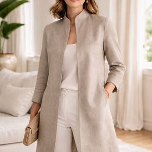 Eileen Fisher Petite Linen Silk Coat – Luxury Minimalist Layer | PP
